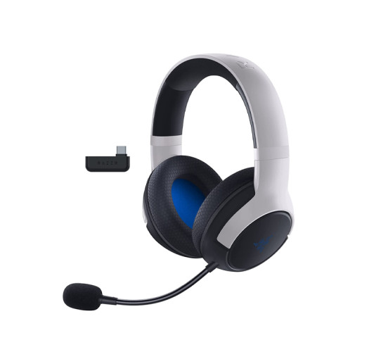 Razer Kaira Dual Wireless Gaming Headset for Playstation 5 / PS5, PC, Mobile, PS4: Triforce 50mm Drivers - HyperClear Cardioid Mic - 2.4GHz and Bluetooth w/SmartSwitch - EQ Toggle - White/Black